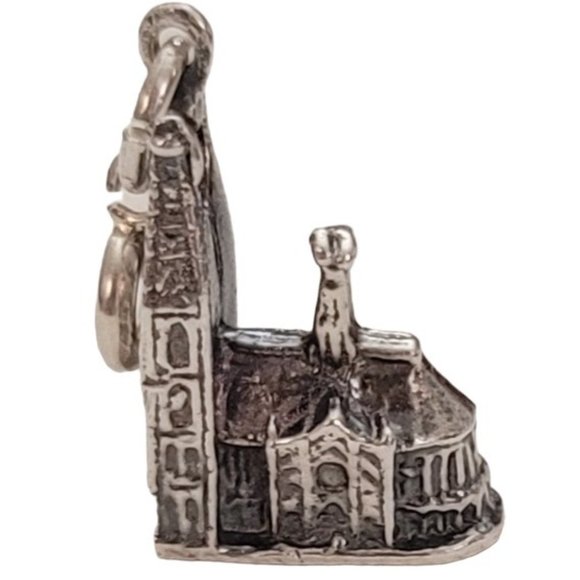 800 Silver Round Spring Clasp Koln Cologne Cathedral Germany Charm E329 - Picture 2 of 12